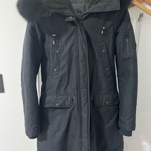 Spiewak Black Ski & Snow Jacket with Hood and Full-Length Zipper